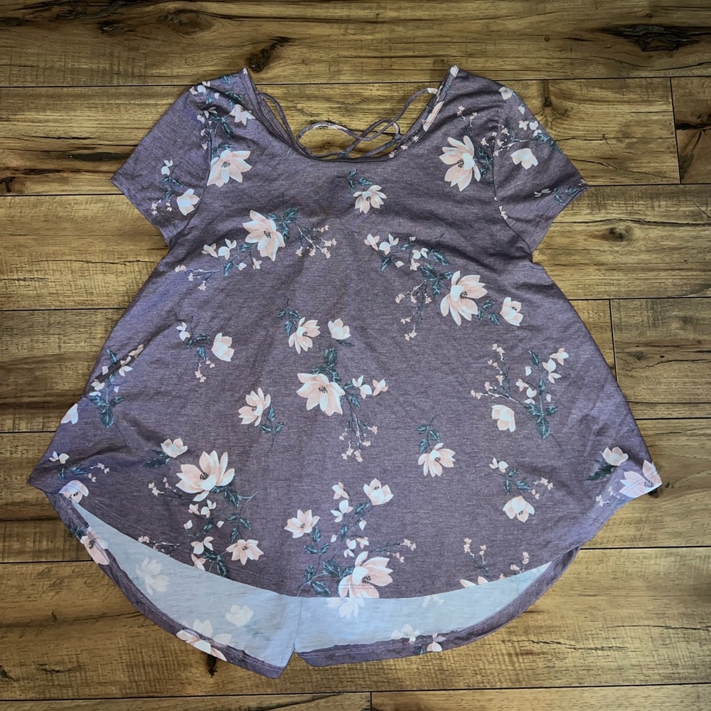 purple floral top